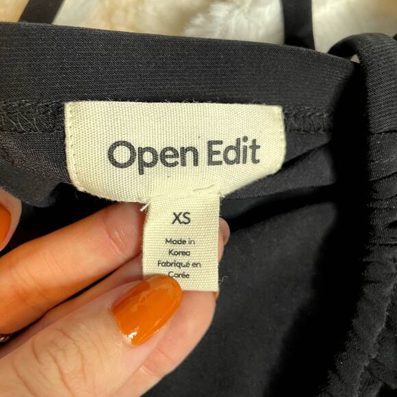 OPEN EDIT Halter Adjustable Black Scrunch Bodysuit Extra Small XS Tank - Picture 3 of 3